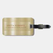 Leichtgold-Metallstruktur | tan typography Gepäckanhänger (Rückseite horizontal)