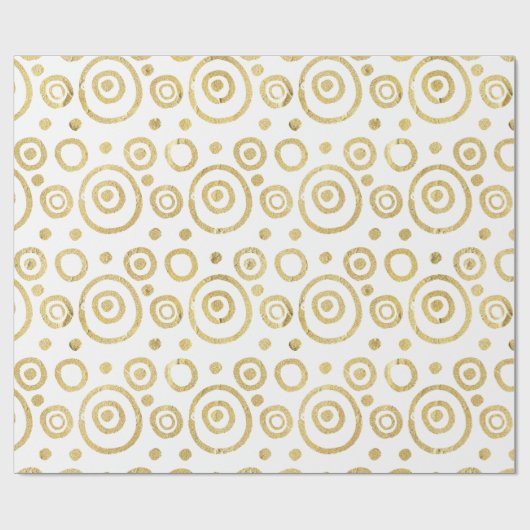 Leichtgold und weißer, moderner Abstrakter Kreis Geschenkpapier (Flach)