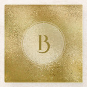 Leichtgoldfarbener Hintergrund Glasuntersetzer (Vorderseite)