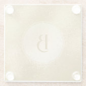 Leichtgoldfarbener Hintergrund Glasuntersetzer (Rückseite)