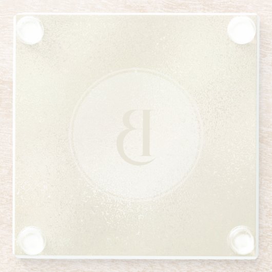 Leichtgoldfarbener Hintergrund Glasuntersetzer (Rückseite)