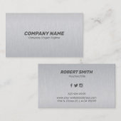 Leichtgrau gebürstete Aluminiumstruktur Visitenkarte (Vorne/Hinten)