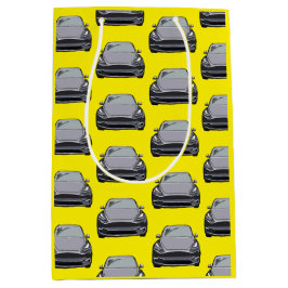 Leichtgraues Elektrofahrzeug SUV Gelbes Fahrzeug Mittlere Geschenktüte