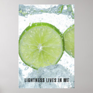 Leichtigkeit lebt in mir: Erfrischendes Lime & Wat Poster