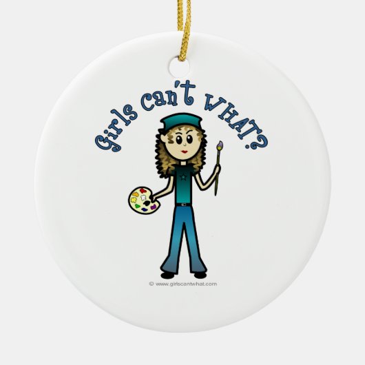 Leichtkünstlermädchen Keramikornament (Vorne)