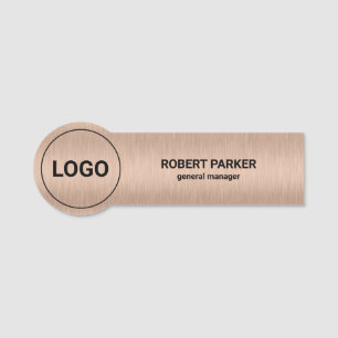 Leichtmetall-Rose-Gold-Textur Namensschild