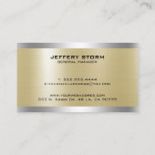 Leichtmetalltextur Silber Akzent Visitenkarte (Rückseite)