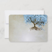 Leichtpulver Blauer Herzleder Tree Hochzeit RSVP Karte (Rückseite)