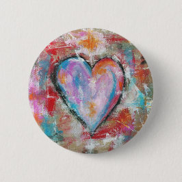 Leichtsinniges Herz-abstrakte Kunst, die rosarotes Button