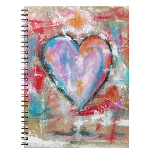 Leichtsinniges Herz-abstrakte Kunst, die rosarotes Notizblock (Vorderseite)