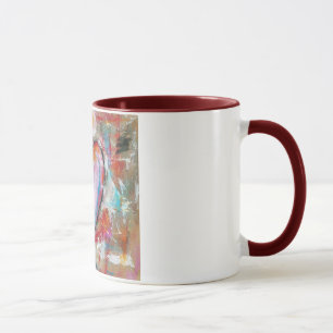 Leichtsinniges Herz-abstrakte Kunst, die rosarotes Tasse