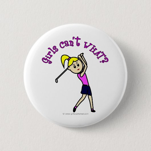 Leichtweiblicher Golfer Button (Vorderseite)