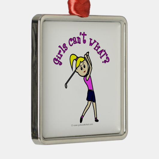 Leichtweiblicher Golfer Ornament Aus Metall (Rechts)