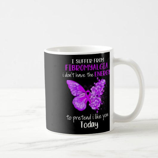 Leiden an der Fibromyalgie Butterfly Purpl Kaffeetasse (Rechts)