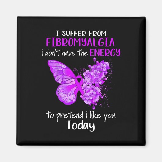 Leiden an der Fibromyalgie Butterfly Purpl Magnet (Vorne)