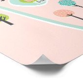 Leiden City Illustriert Map pink Poster (Ecke)
