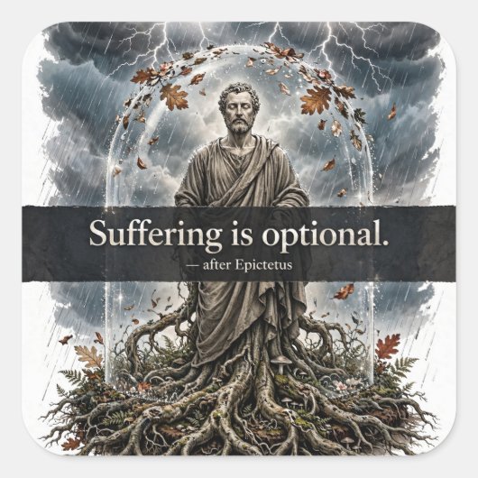 Leiden ist optional — Epictetus Aufkleber (Vorderseite)