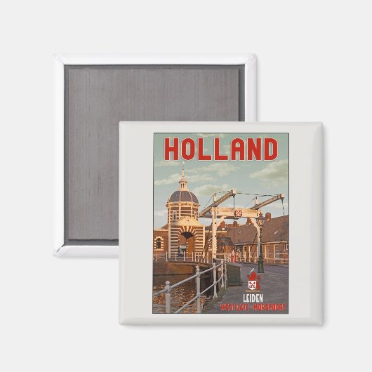 Leiden - Morspoortbrug Magnet (Vorderseite/Rückseite)