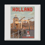 Leiden - Morspoortbrug Magnet<br><div class="desc">Aussicht auf die Morspoort-Brücke und das Stadttor im Zentrum von Leiden,  Südholland,  Niederlande</div>