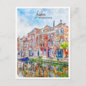 Leiden Netherlands Travel Place Watercolor Postkarte (Vorderseite)