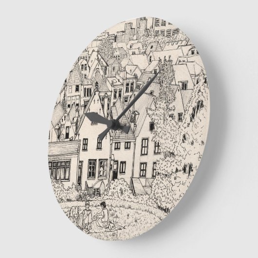 Leiden South Holland Niederlande Pen Ink Zeichnend Große Wanduhr (Winkel)