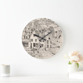 Leiden South Holland Niederlande Pen Ink Zeichnend Große Wanduhr (Zuhause)