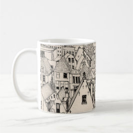 Leiden South Holland Niederlande Pen Ink Zeichnend Kaffeetasse
