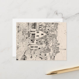 Leiden South Holland Niederlande Pen Ink Zeichnend Postkarte