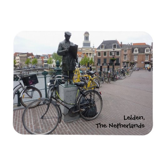 Leiden (Statue & Fahrräder) Magnet (Horizontal)