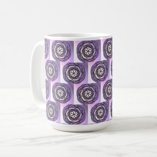 Leidenschaft Blume Lila Muster Kaffeetasse (Vorderseite Links)