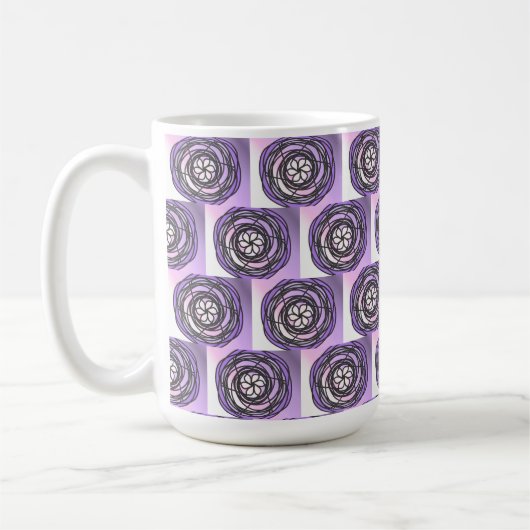Leidenschaft Blume Lila Muster Kaffeetasse (Links)