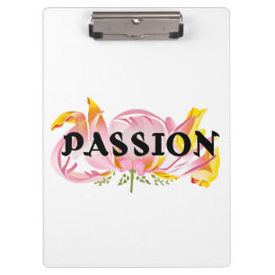 Leidenschaft Florale Typografie Design – Elegante Klemmbrett