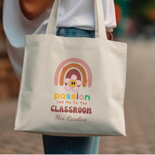 Leidenschaft führte mich zum Klassenzimmer-Rainbow Tragetasche