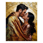 Leidenschaft für das Küssen im goldenen Design ❤️ Poster (Vorderseite)