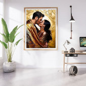 Leidenschaft für das Küssen im goldenen Design ❤️ Poster