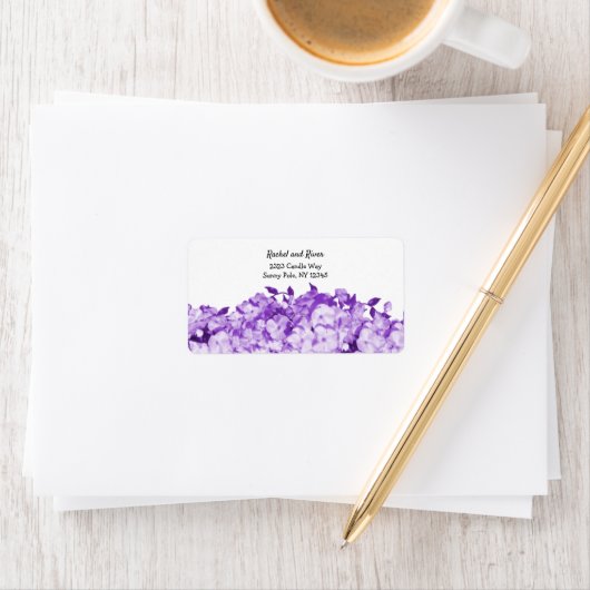 Leidenschaft für das Lila Blumenadressen-Label Adressaufkleber (Insitu)