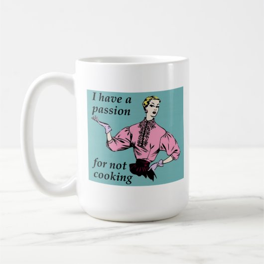 Leidenschaft für die Nicht-Kochen lustiger Mug Kaffeetasse (Links)