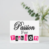 Leidenschaft für Mode Postkarte (Stehend Vorderseite)