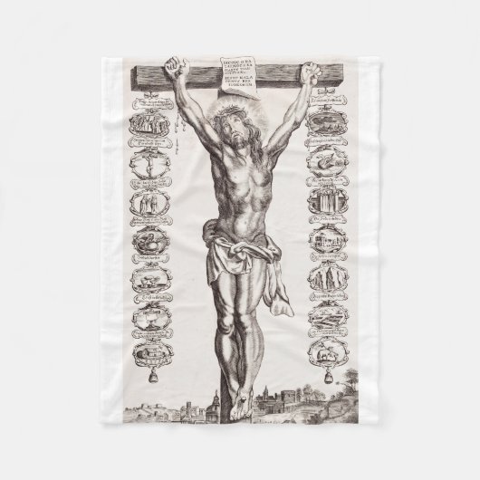 Leidenschaft Jesu Kreuzigung Christi Fleecedecke (Vorderseite)