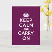 Leidenschaftlich Lila ruhig bleiben und weitermach Karte (Gelbe Blume)