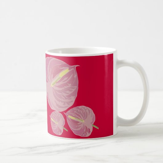 leidenschaftlich rosa Anthurium Kaffeetasse (Rechts)