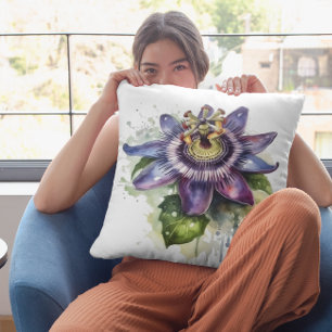 leidenschaftliche Blume in farbenfrohen lila und g Kissen