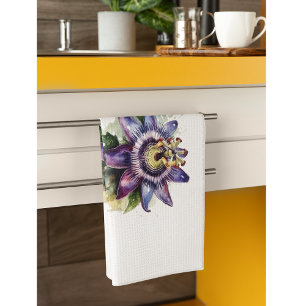 Leidenschaftliche Lila Passionsblume Geschirrtuch