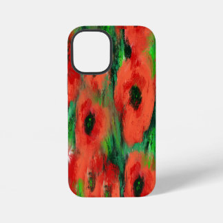 Leidenschaftliche rote Mohnblumen und grünes Laub iPhone 12 Mini Hülle