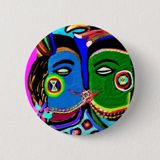Leidenschaftlicher Kuss - Vintage Button (Vorderseite)