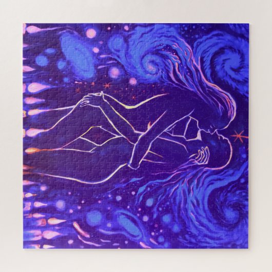 leidenschaftlicher lesbischer Kuss Puzzle (Horizontal)