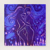 leidenschaftlicher lesbischer Kuss Puzzle (Vertikal)