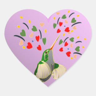 LEIDENSCHAFTLICHES BEIJA-FLOR Herz-Aufkleber