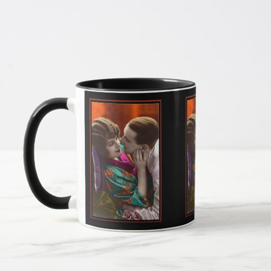 leidenschaftliches Paar vintage retro Tasse (Links)