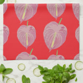 leidenschaftliches rosa Anthurium-Muster Handtuch (Gefaltet)